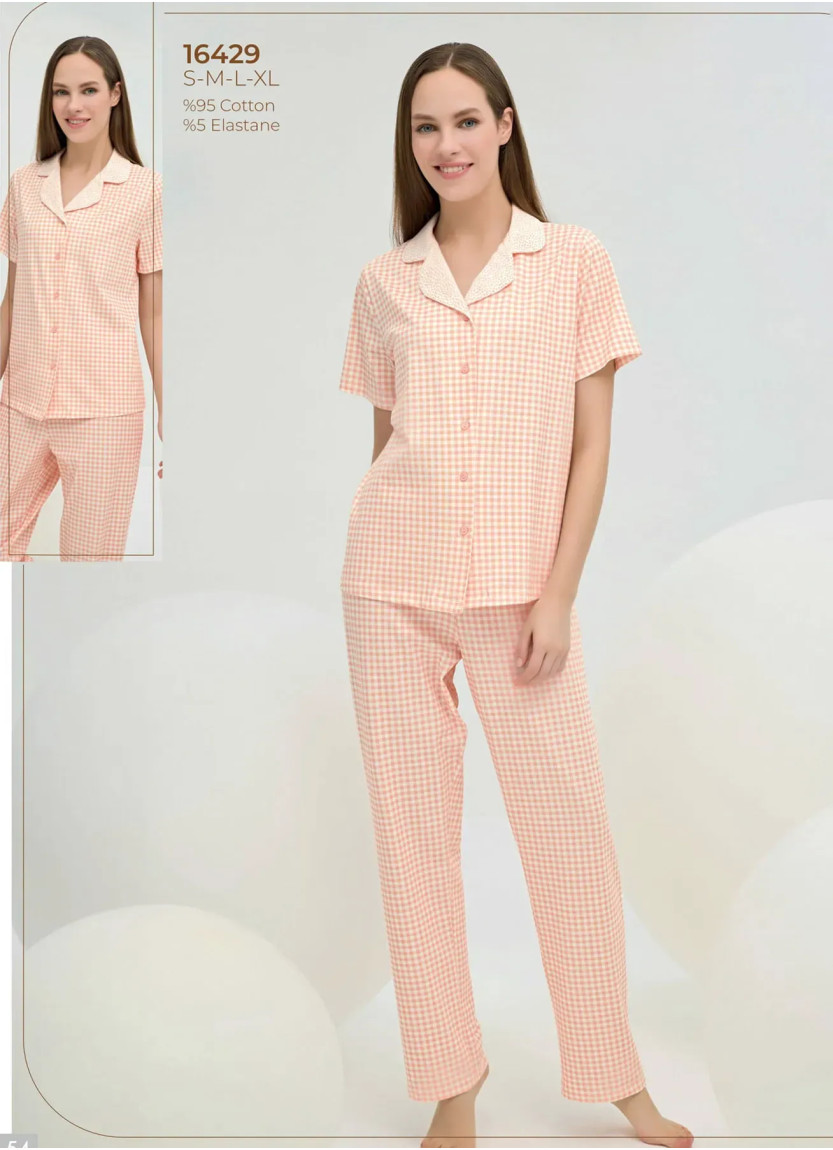 Women's Pajama Set with Button-Down (S+M+L+XL) Sevim 16429 — factory-direct from Turkey