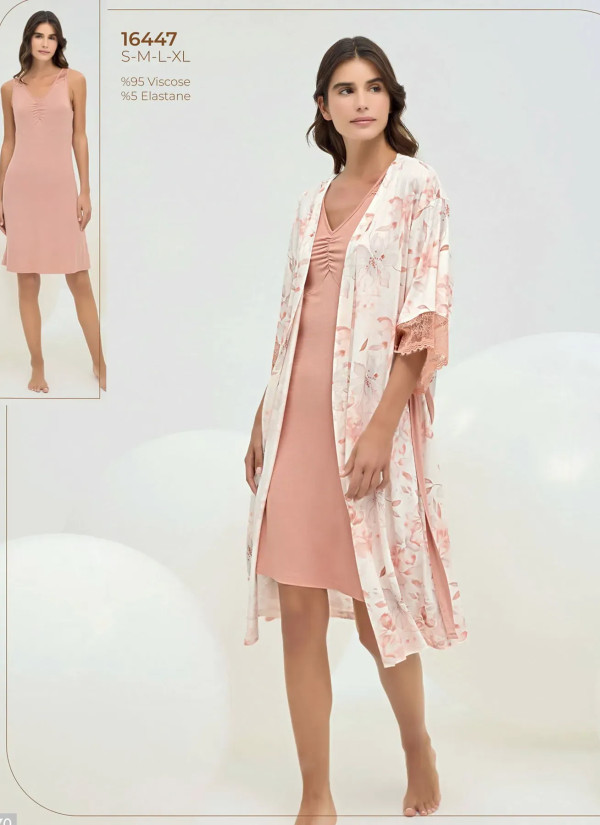 Women's Set with Robe (S+M+L+XL) Sevim 16447 — Turkish textile wholesale