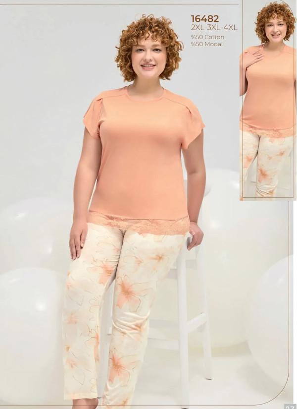 Women's Pajama Set (2XL+3XL+4XL) Sevim 16482 — Turkish textile wholesale