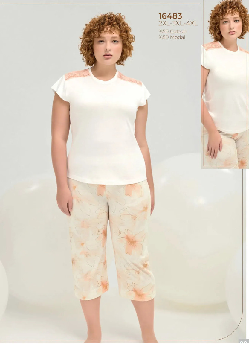 Женский Пижамный Комплект 2XL+3XL+4XL Sevim 16483 — оптом для магазинов и бутиков