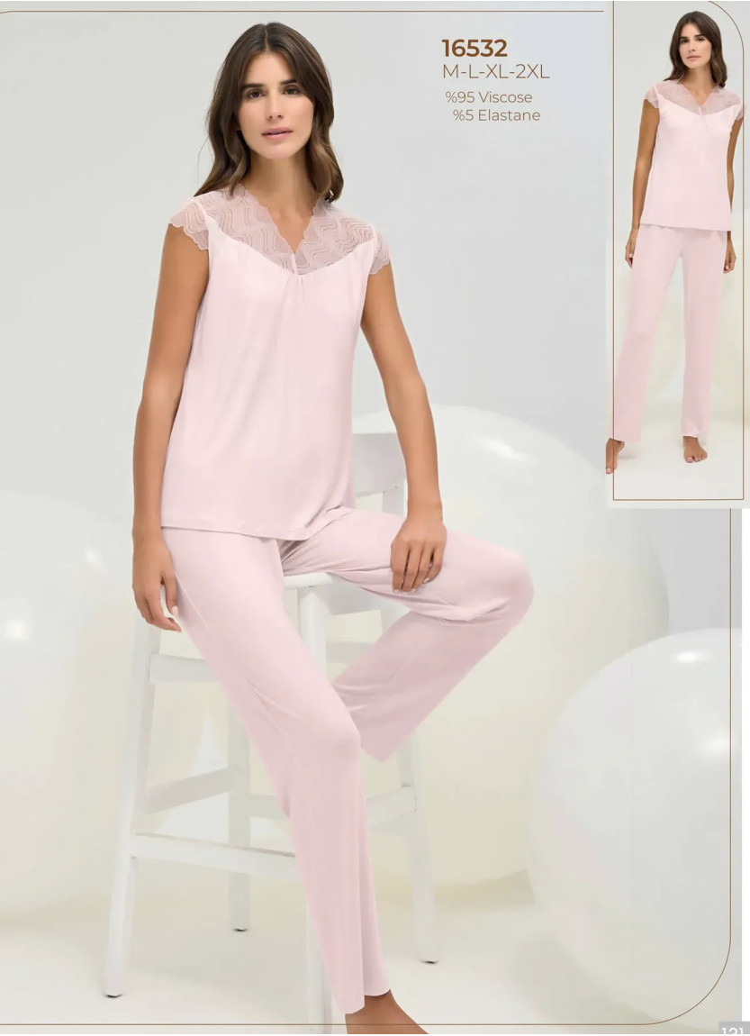 Женский Пижамный Комплект S+M+L+XL Sevim 16532 — оптовая поставка из Турции