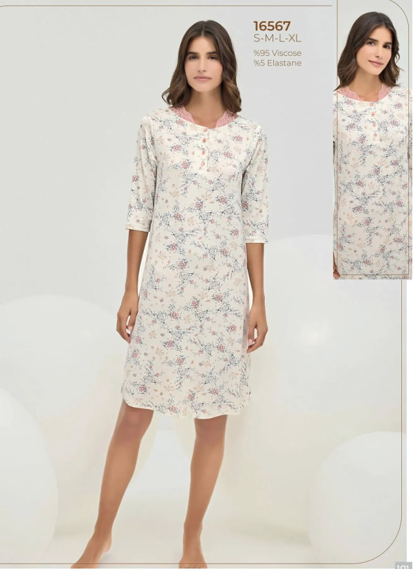 Women's Nightdress (S+M+L+XL) Sevim 16567 — Turkish textile wholesale