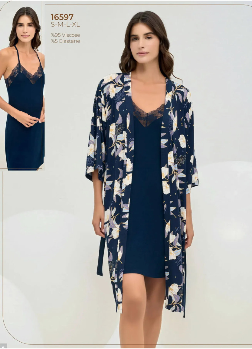 Women's Set with Robe (S+M+L+XL) Sevim 16597 — wholesale from Turkey
