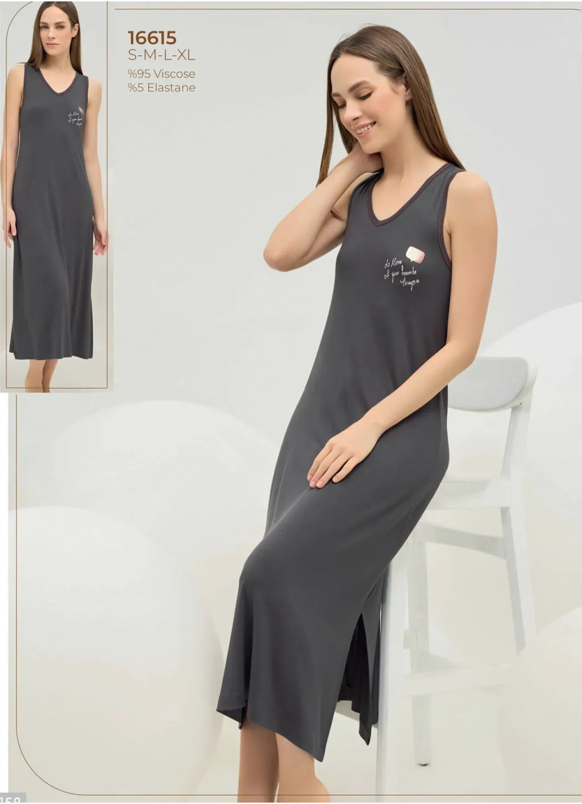Women's Long Dress with Print (S+M+L+XL) Sevim 16615 — factory-direct from Turkey