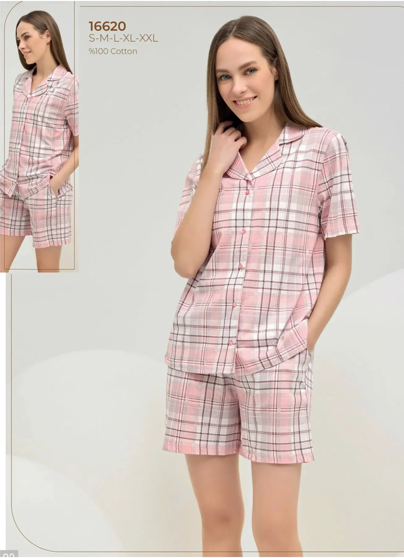 Женский Комплект с Шортами на Пуговицах S+M+L+XL+2XL Sevim 16620 — турецкий текстиль оптом