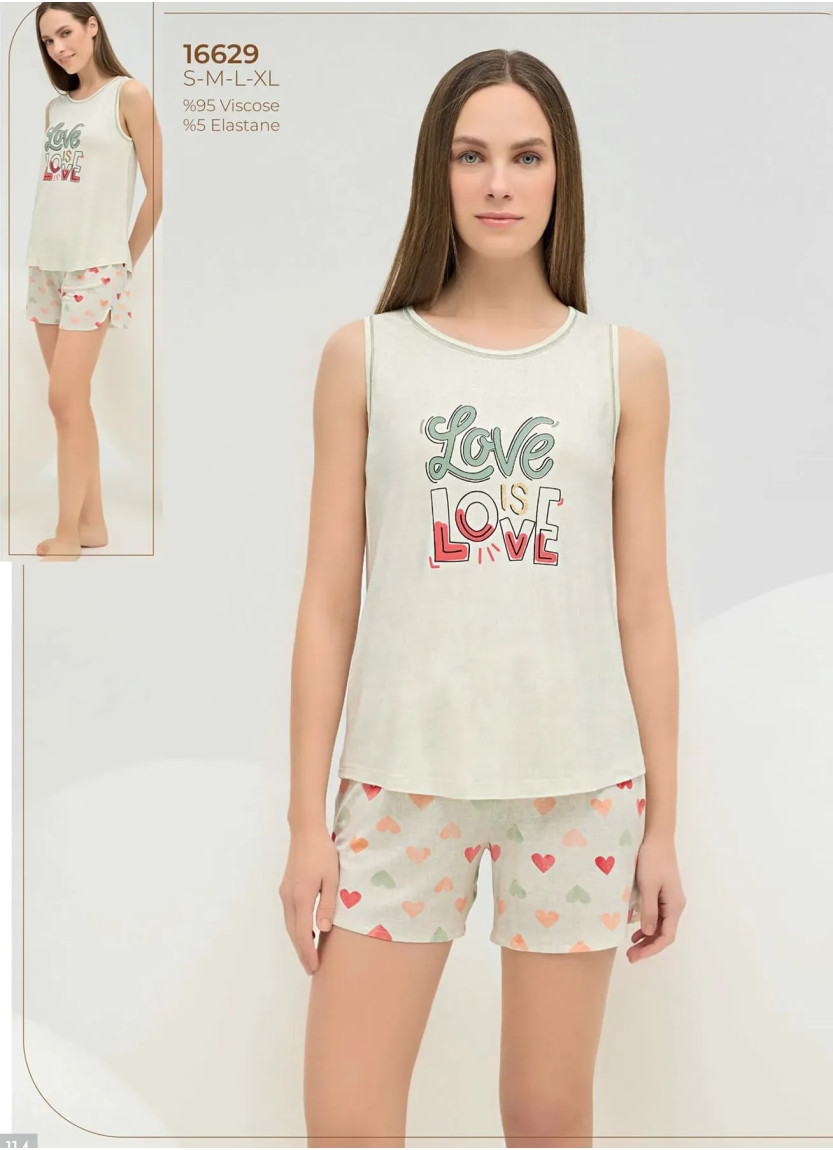 Women's Shorts Set with Print (S+M+L+XL) Sevim 16629 — wholesale from Turkey