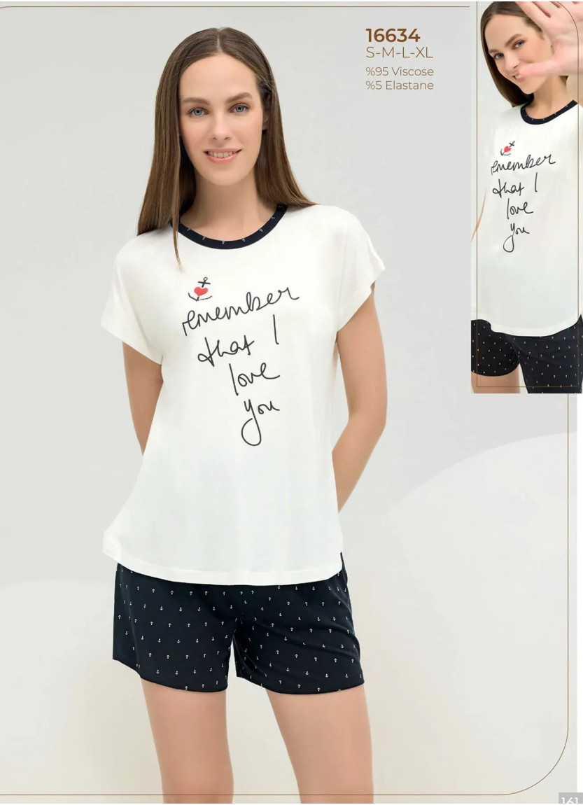 Women's Shorts Set with Print (S+M+L+XL) Sevim 16634 — wholesale from Turkey