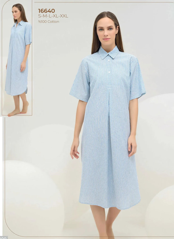 Women's Shirt Dress (S+M+L+XL+2XL) Sevim 16640 — factory-direct from Turkey