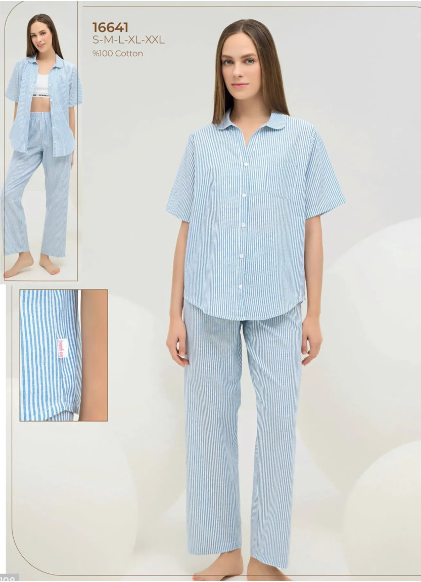 Женский Комплект с Брюками на Пуговицах S+M+L+XL+2XL Sevim 16641 — турецкий текстиль оптом