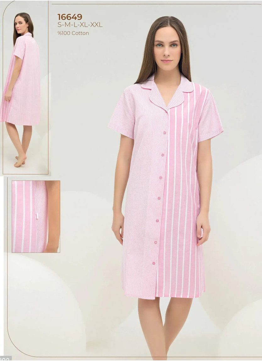 Women's Robe with Button-Down (S+M+L+XL+2XL) Sevim 16649 — wholesale from Turkey