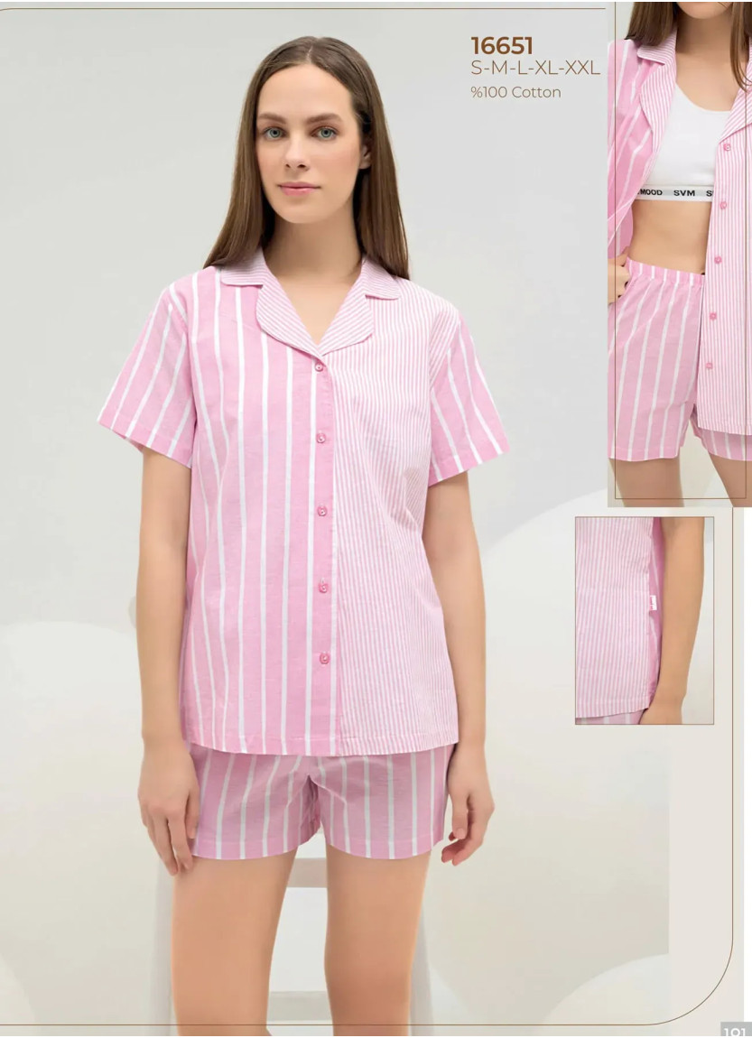 Women's Shorts Set with Button-Down (S+M+L+XL+2XL) Sevim 16651 — factory-direct from Turkey