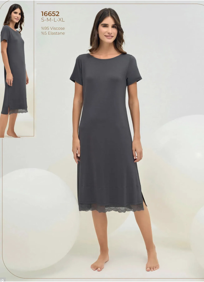 Женский Ночная Сорочка S+M+L+XL Sevim 16652 — турецкий текстиль оптом