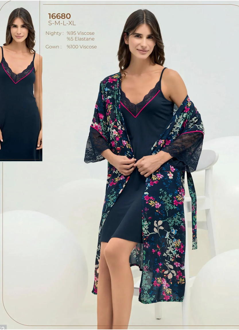 Women's Set with Robe (S+M+L+XL) Sevim 16680 — factory-direct from Turkey