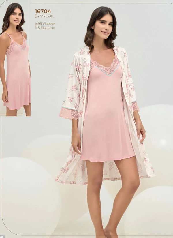 Women's Set with Robe (S+M+L+XL) Sevim 16704 — factory-direct from Turkey