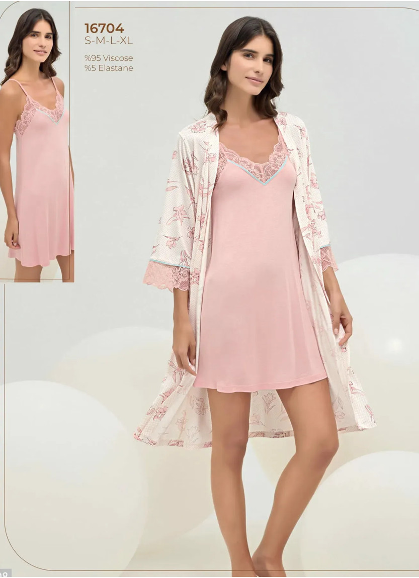Женский Комплект с Халатом S+M+L+XL Sevim 16704 — оптовая поставка из Турции