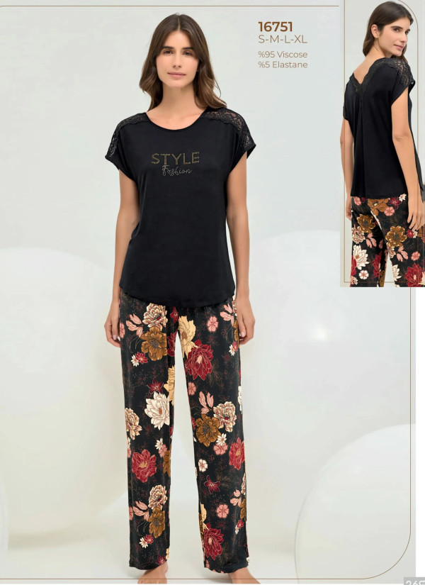 Women's Pajama Set (S+M+L+XL) Sevim 16751 — direct Turkish factory supply
