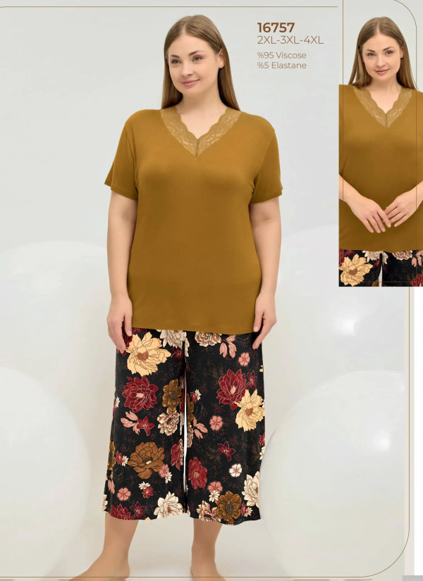 Women's Pajama Set (2XL+3XL+4XL) Sevim 16757 — wholesale from Turkey