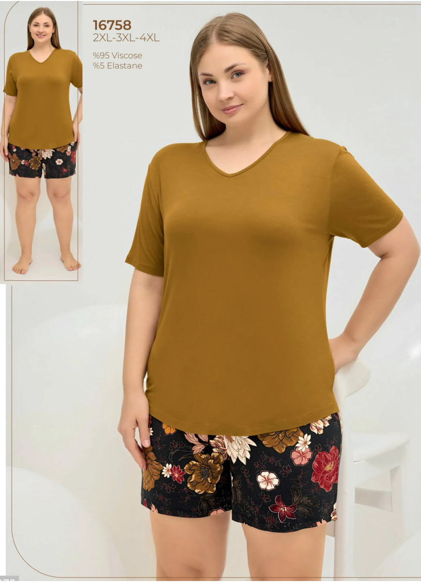 Women's Shorts Set (2XL+3XL+4XL) Sevim 16758 — factory-direct from Turkey