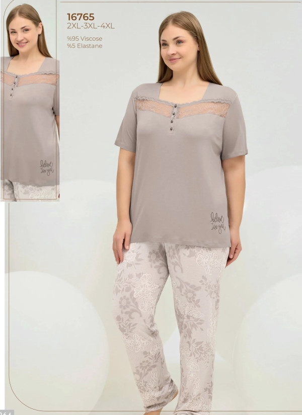 Women's Pajama Set (2XL+3XL+4XL) Sevim 16765 — wholesale from Turkey