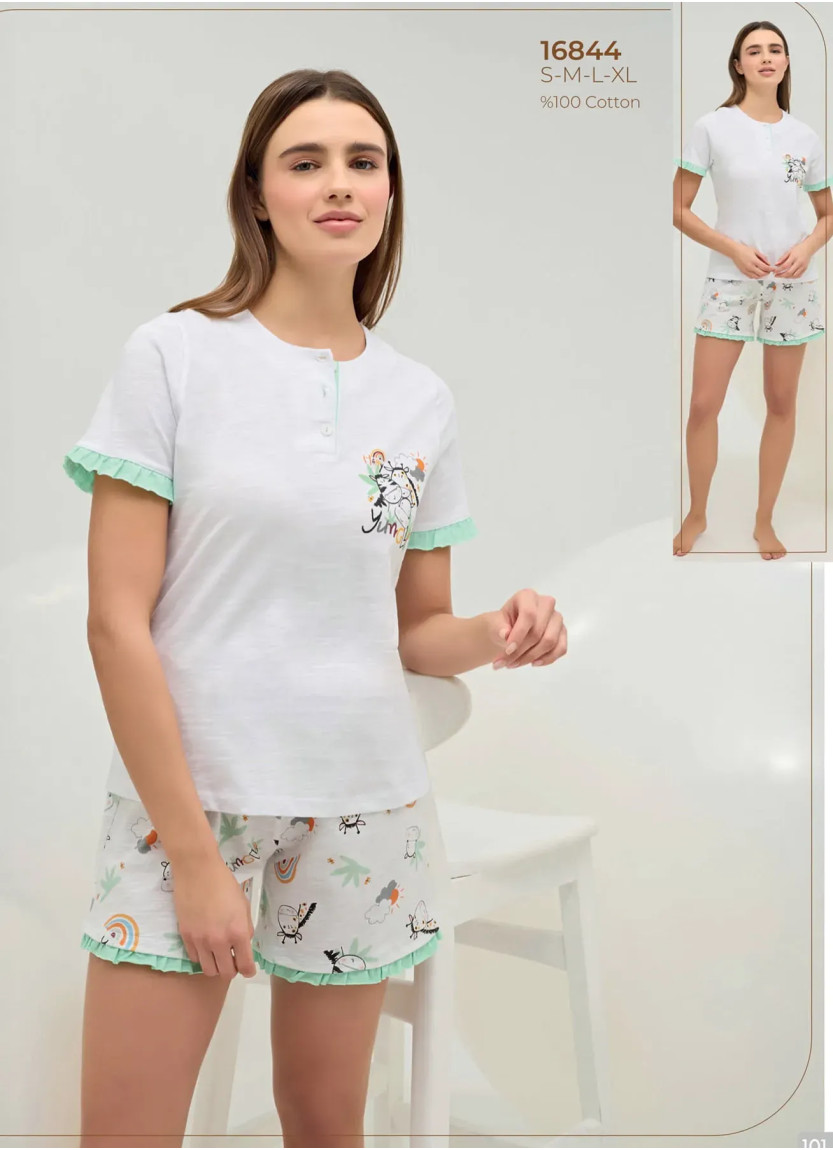 Женский Комплект с Шортами S+M+L+XL Sevim 16844 — оптом от турецкой фабрики