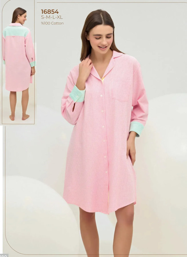 Women's Shirt Dress (S+M+L+XL) Sevim 16854 — Turkish factory wholesale