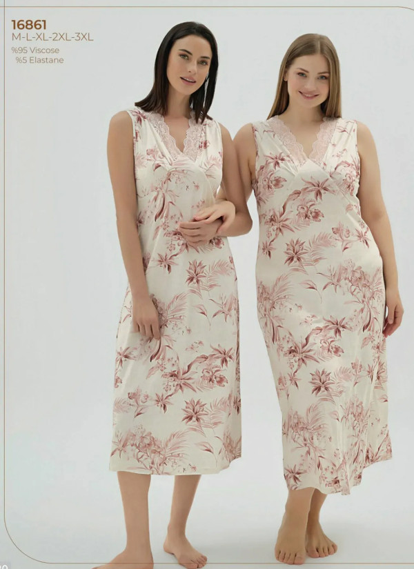 Women's Nightdress (M+L+XL+2XL+3XL) Sevim 16861 — Istanbul wholesale supplier