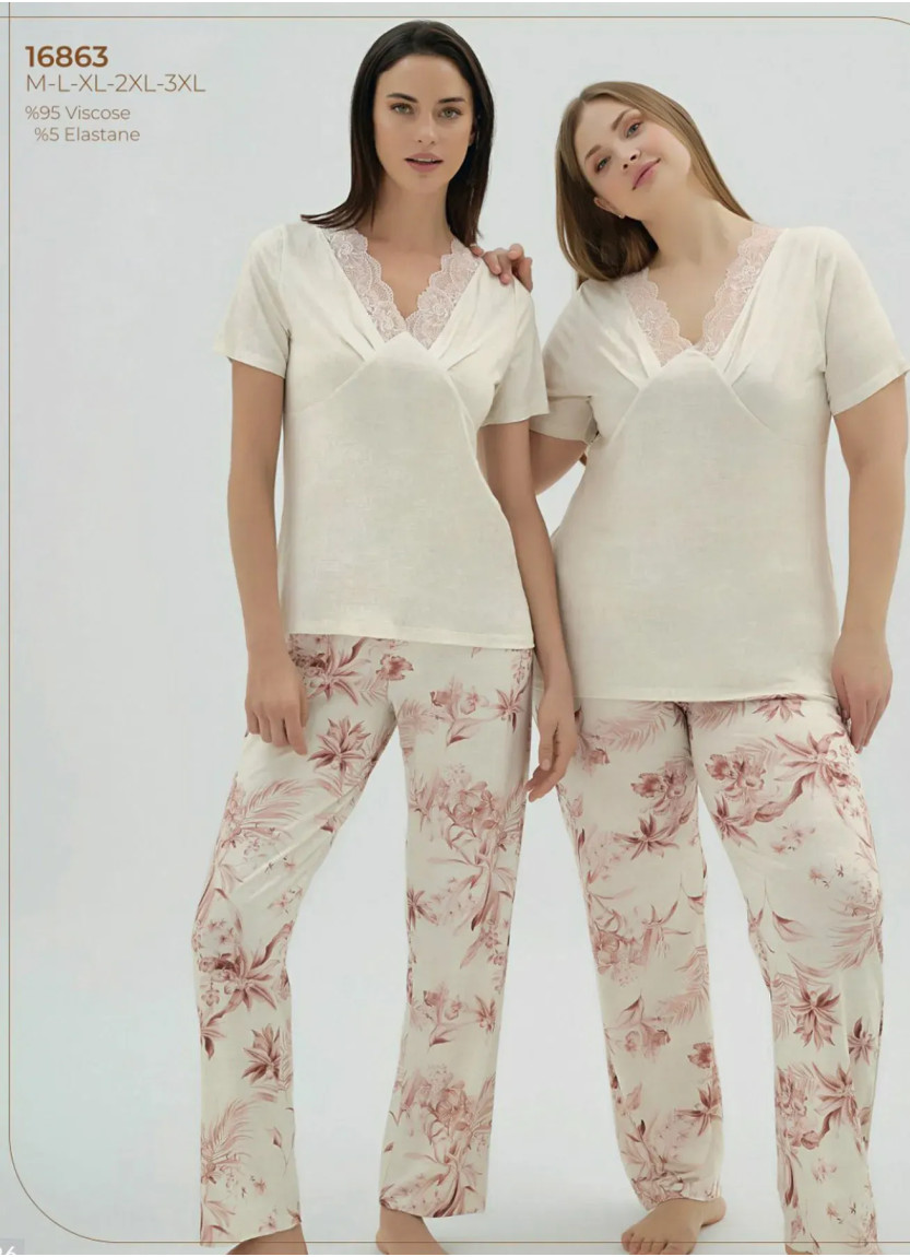 Женский Пижамный Комплект M+L+XL+2XL+3XL Sevim 16863 — прямые поставки из Турции