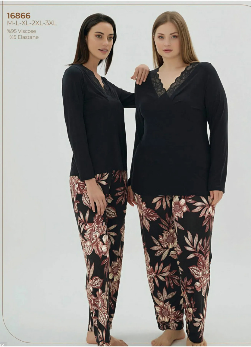 Женский Пижамный Комплект S+M+L+XL Sevim 16866 — фабричная коллекция оптом