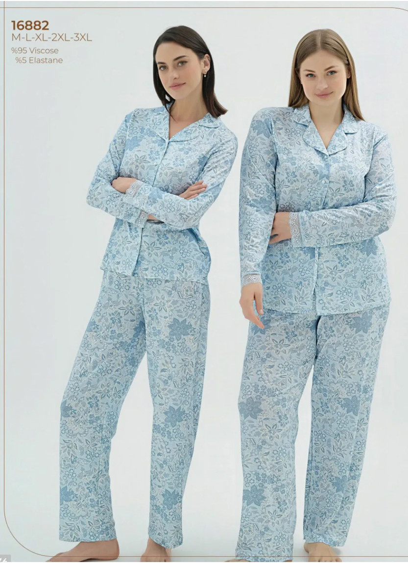 Женский Пижамный Комплект M+L+XL+2XL+3XL Sevim 16882 — оптом от турецкой фабрики