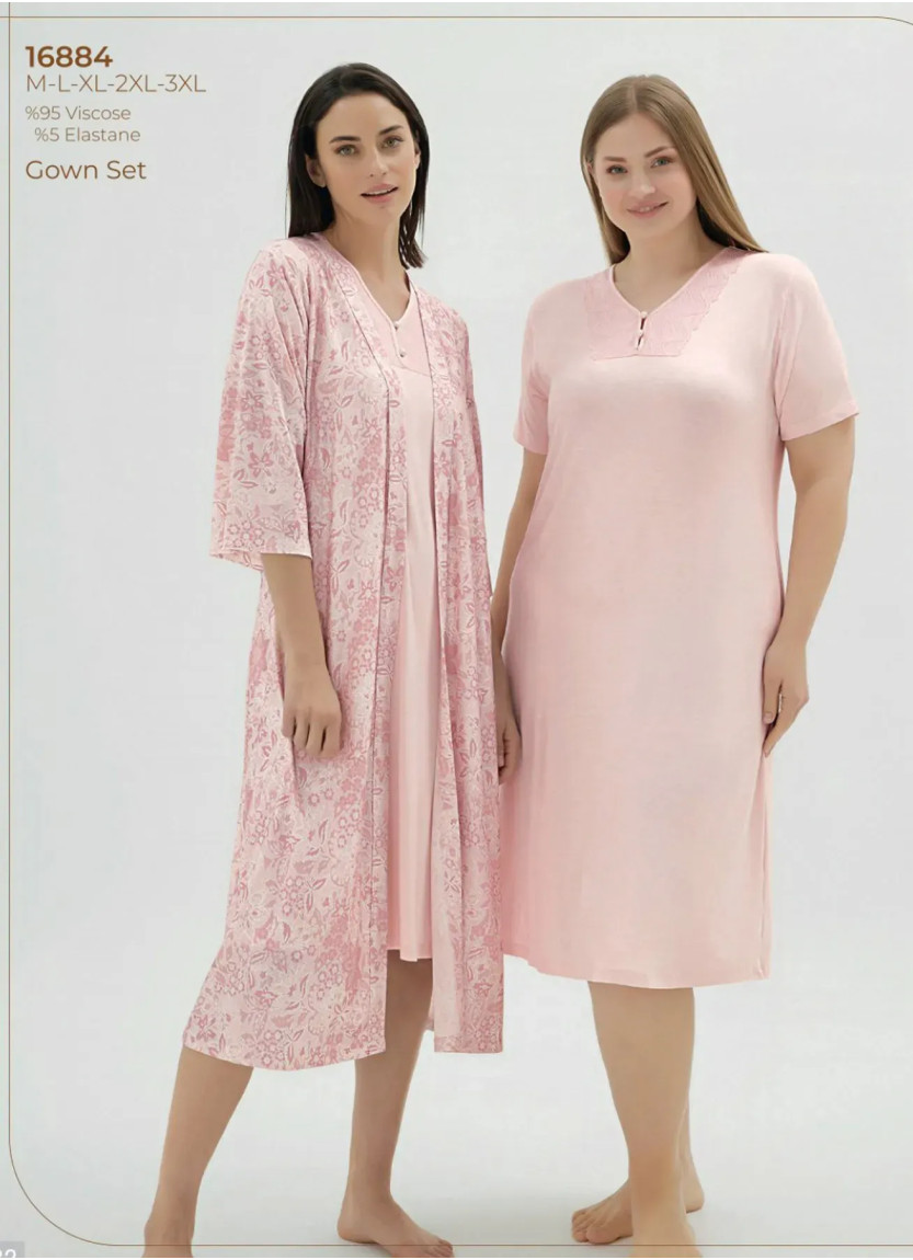 Women's Set with Robe (M+L+XL+2XL+3XL) Sevim 16884 — Istanbul wholesale supplier