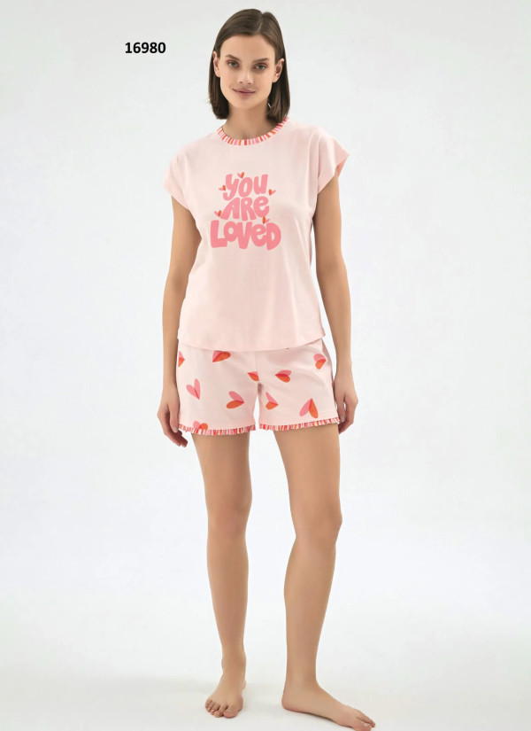 Women's Shorts Set with Print (S+M+L+XL) Sevim 16980 — Turkey wholesale collection