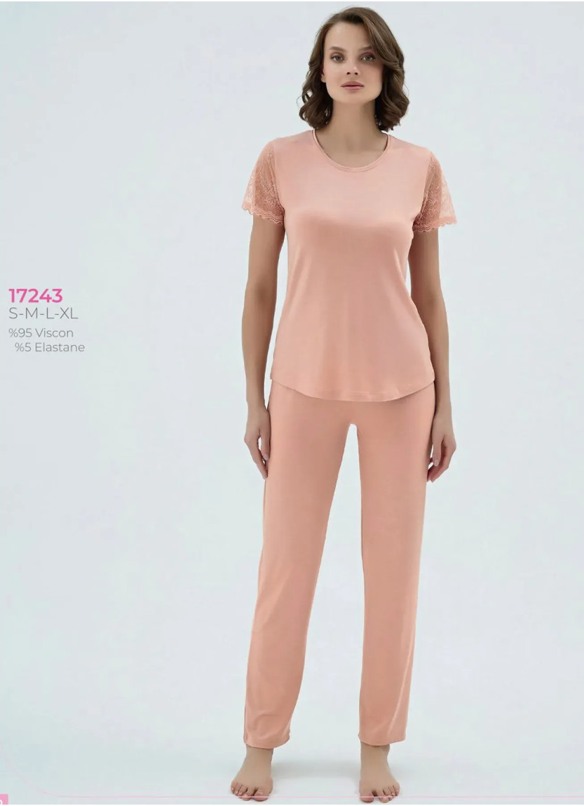 Женский Пижамный Комплект S+M+L+XL Sevim 17243 — фабричная коллекция оптом