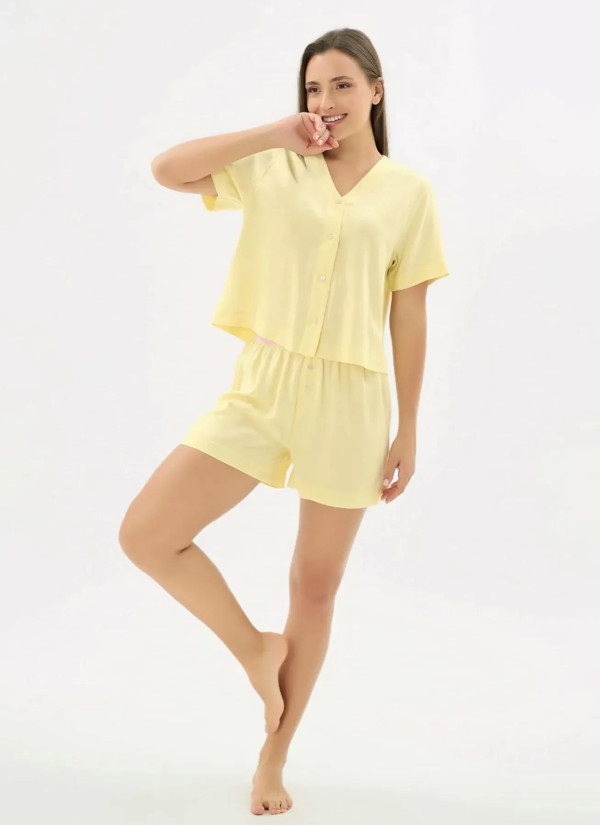 Women's Shorts Set with Button-Down (S+M+L+XL+2XL) Sevim 17466 — direct Turkish factory supply