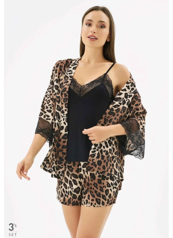 Women's Shorts Set Three-Piece (S+M+L+XL) Sevim 17529 — wholesale from Turkey
