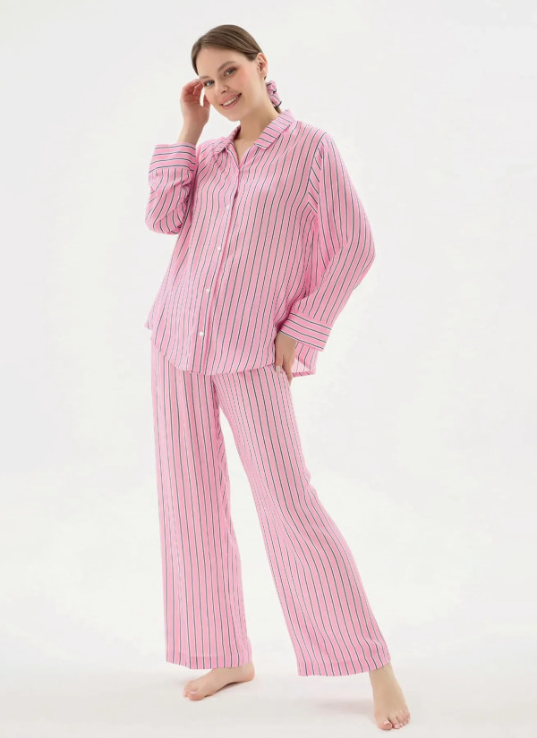 Women's Pajama Set with Button-Down (S+M+L+XL+2XL) Sevim 17542 — wholesale from Turkey