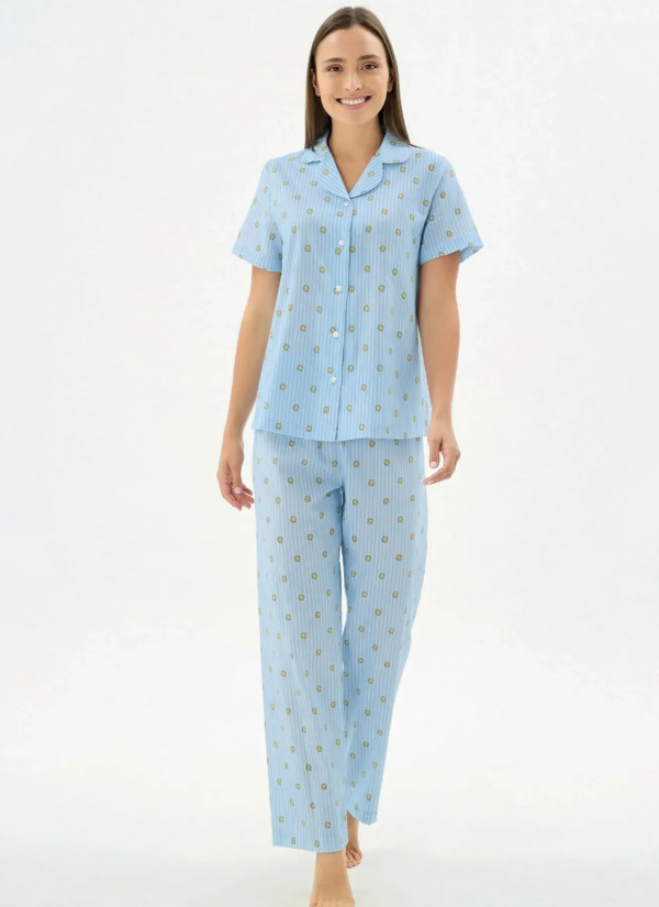 Women's Pajama Set with Button-Down (S+M+L+XL) Sevim 17547 — wholesale from Turkey