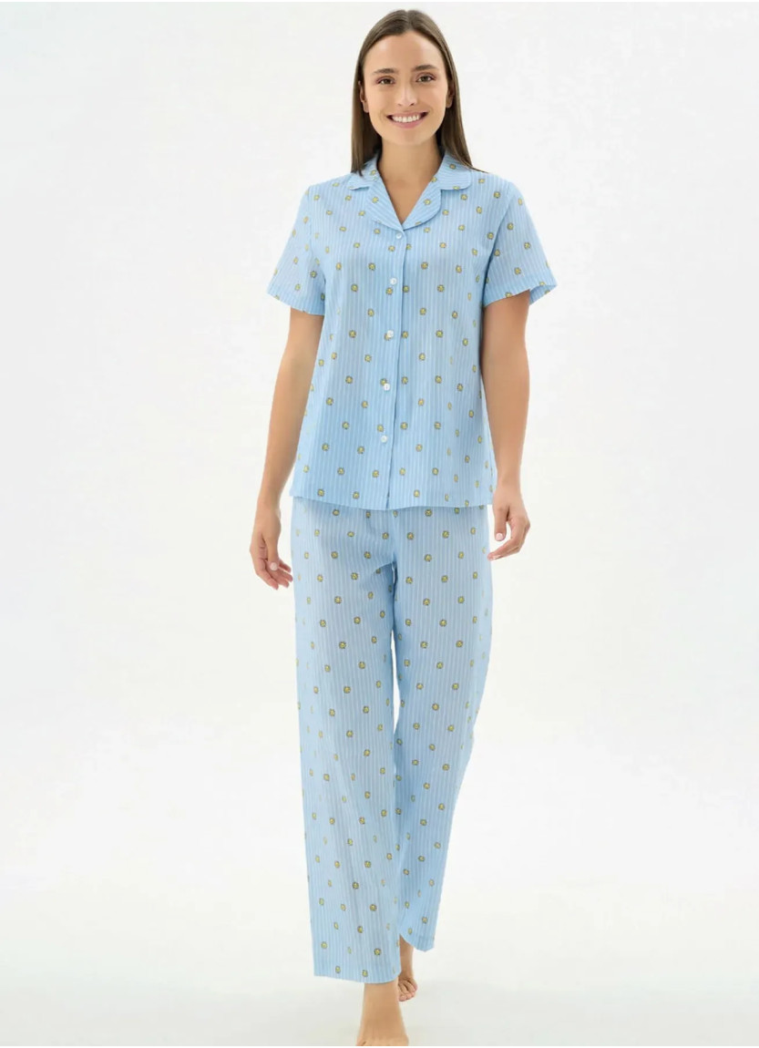 Women's Pajama Set with Button-Down (S+M+L+XL) Sevim 17547 — wholesale from Turkey