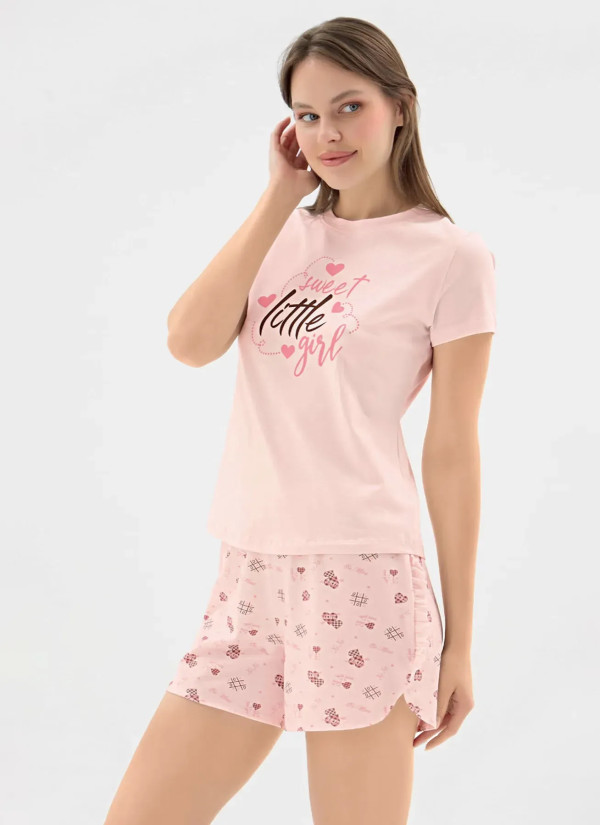 Women's Shorts Set with Print (S+M+L+XL) Sevim 17658 — Turkey wholesale collection