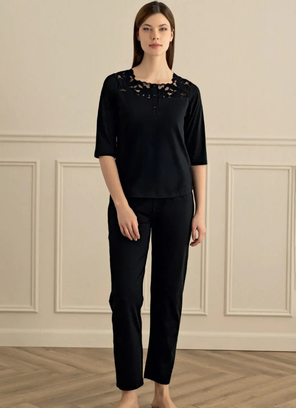 Женский Пижамный Комплект S+M+L+XL Sevim 18165 — фабричная коллекция оптом