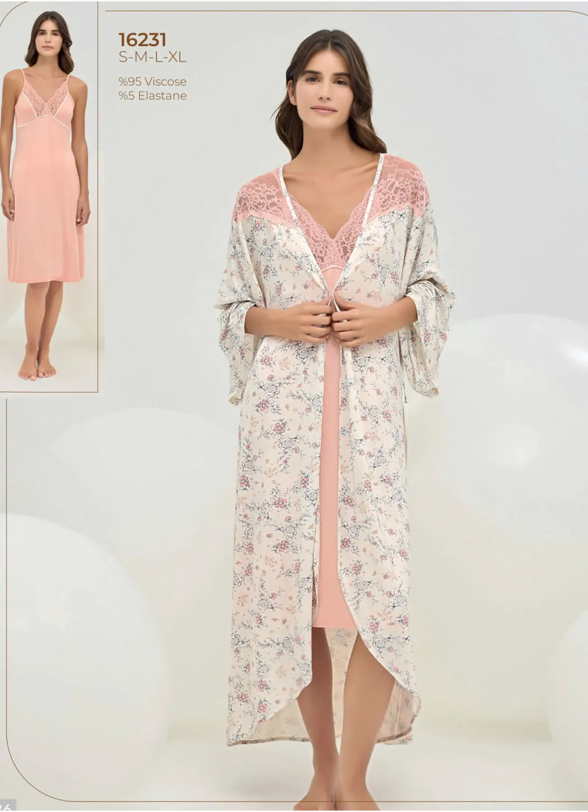 Women's Set with Robe (S+M+L+XL) Sevim 16231 — Turkish textile wholesale