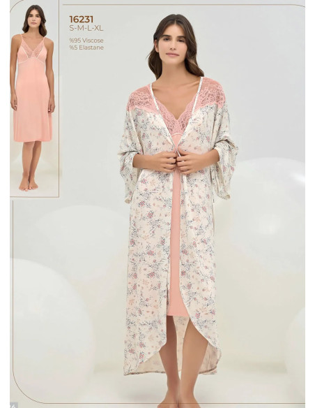 Women's Set with Robe (S+M+L+XL) Sevim 16231 — Turkish textile wholesale