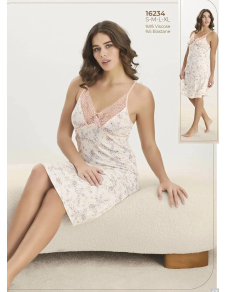 Женский Ночная Сорочка S+M+L+XL Sevim 16234 — фабричная коллекция оптом