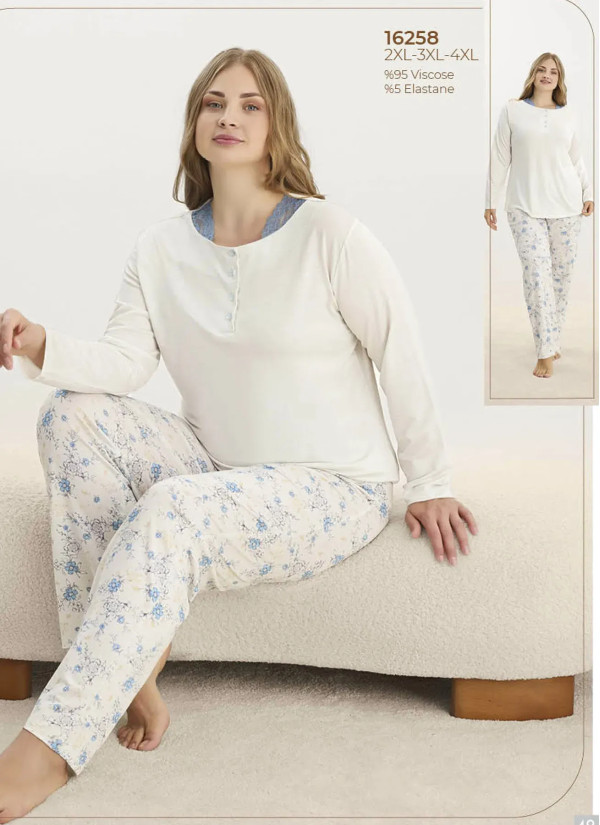 Women's Pajama Set (2XL+3XL+4XL) Sevim 16258 — factory-direct from Turkey