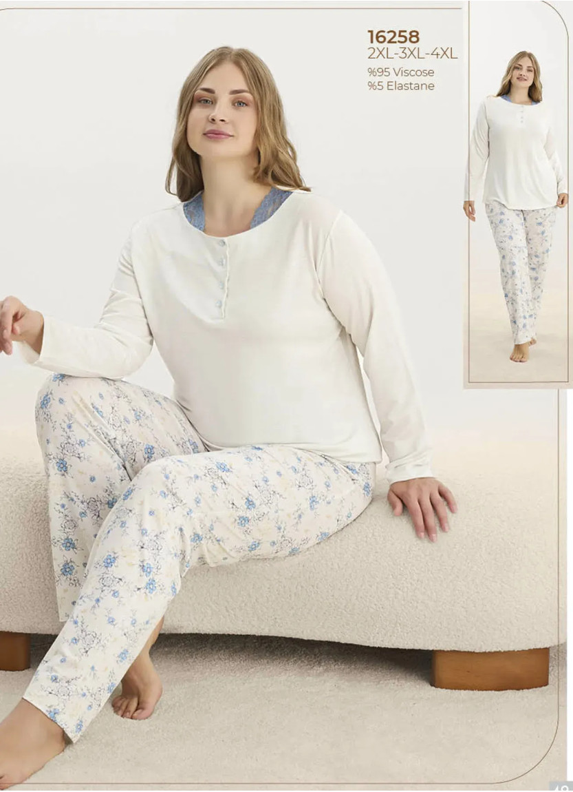 Женский Пижамный Комплект 2XL+3XL+4XL Sevim 16258 — оптовая поставка из Турции