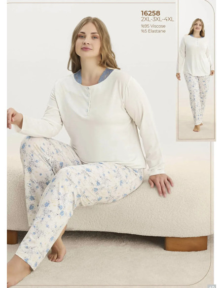 Women's Pajama Set (2XL+3XL+4XL) Sevim 16258 — factory-direct from Turkey