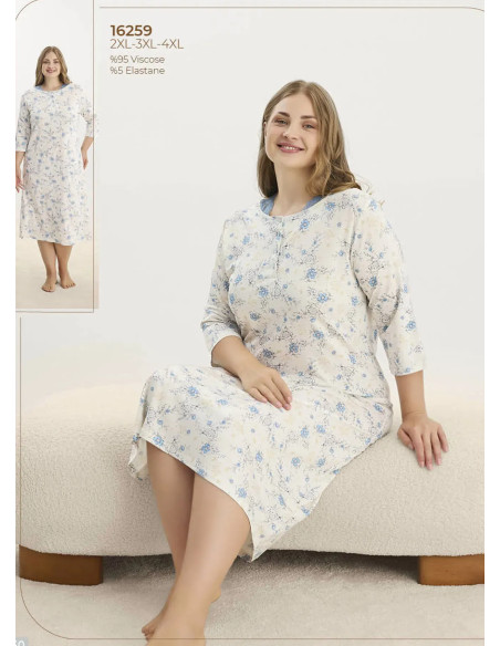 Женский Ночная Сорочка 2XL+3XL+4XL Sevim 16259 — фабричная коллекция оптом