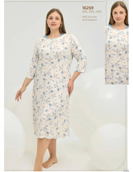 Женский Ночная Сорочка 2XL+3XL+4XL Sevim 16259 — прямые поставки из Турции