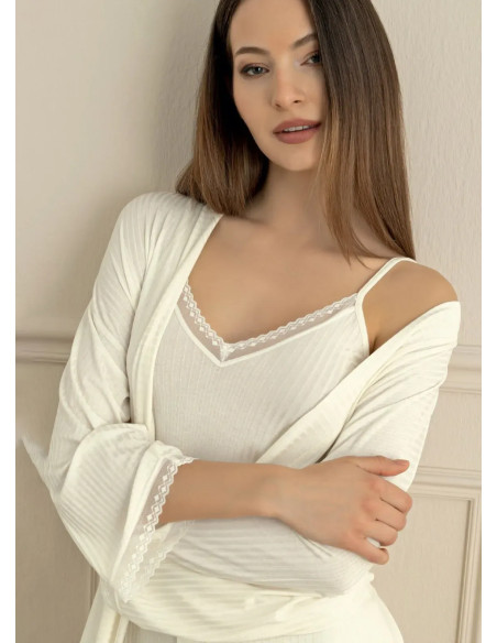 Женский Комплект с Халатом S+M+L+XL Sevim 15931 — фабричная коллекция оптом