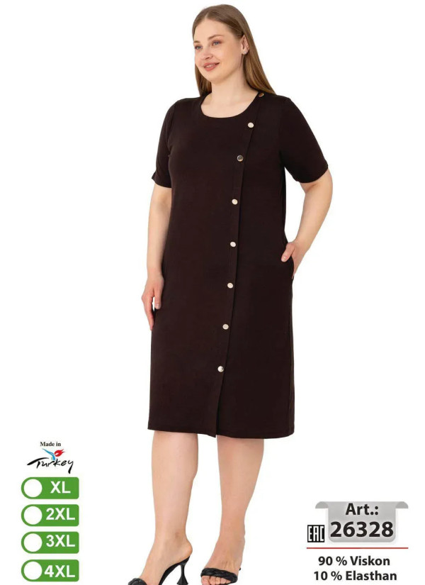 Dress Viscose Viscose (XL+2XL+3XL+4XL) intensive 26328 — wholesale from Turkey