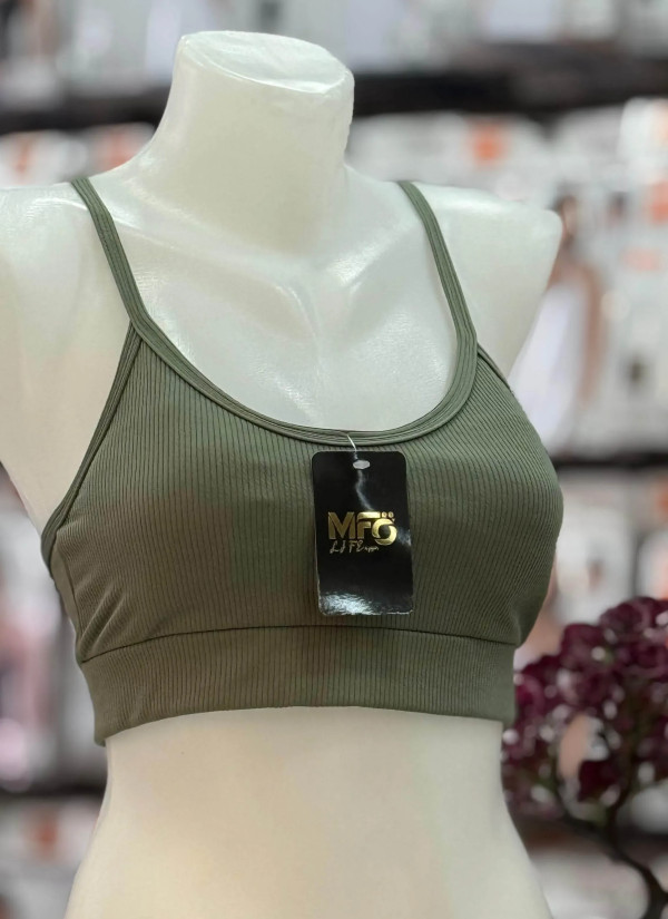 Women's Seamless Crop Top in Ribbed with Spaghetti Straps MFO 101 MFO B101 — Turkish textile wholesale 2
